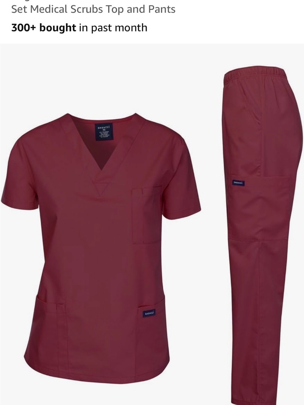 Dasco Medical Burgundy Scrub Top & Pants Set